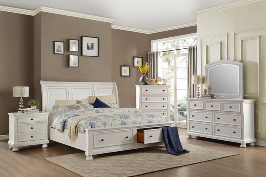 Laurelin White Storage Platform  Bedroom Set 1714 - Harwin Furniture