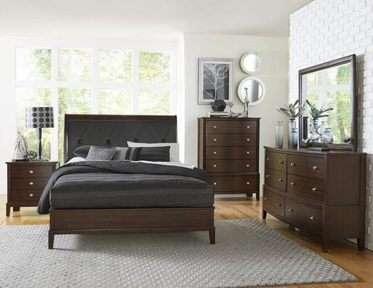 Cotterill Cherry Upholstered  Panel Bedroom Set 1730 - Harwin Furniture