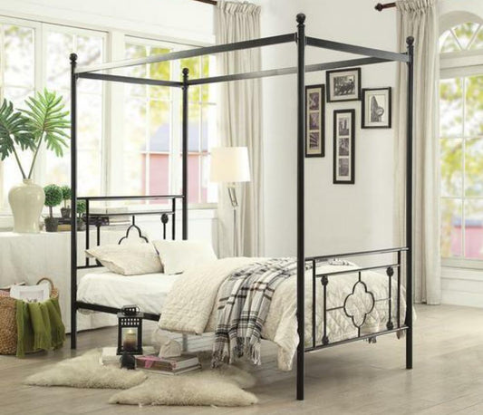 Hosta Black Twin Metal Canopy Platform Bed | 1758