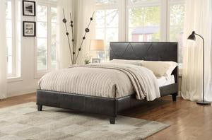 Deleon Dark Brown Bi-Cast Vinyl Queen Platform Bed | 1881