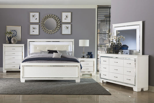 Allura White LED Panel Bedroom Set 1916 - Harwin Furniture