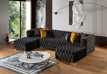 Load image into Gallery viewer, Polo Black Velvet Double Chase Sectional