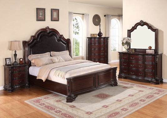 Sheffield Rich Brown Upholstered Panel Bedroom Set | B1100 - Harwin Furniture