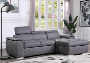 Diego Grey Sectional With Pull-Out Bed