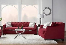 Load image into Gallery viewer, Bing Cherry Fabric Sofa and Loveseat S16150