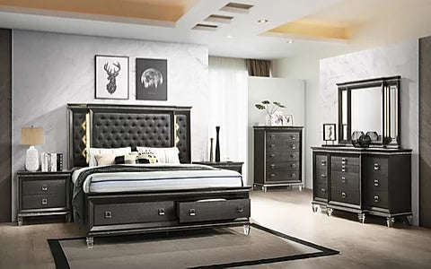 Madrid LED Storage Bedroom Set |B4000