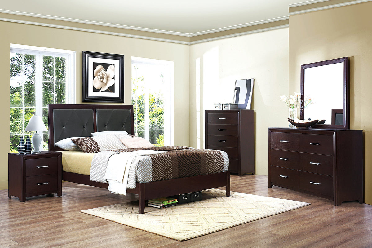 Edina Expresso Finish Panel Bedroom Set 2145 - Harwin Furniture