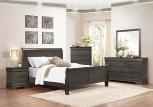 Mayville Stained Gray Twin Sleigh Bed