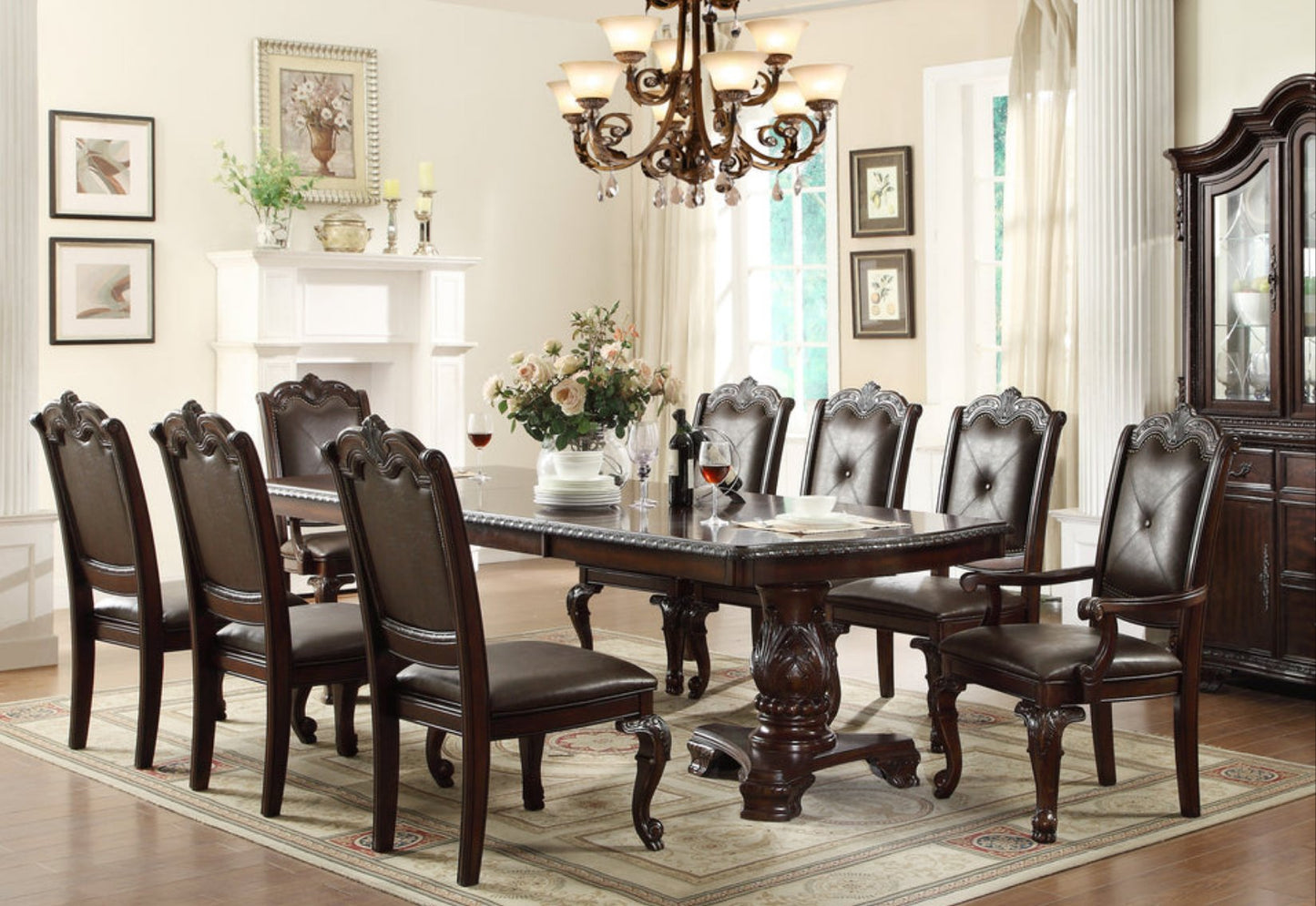 Kiera Formal Brown Extendable  Dining Set | 2150