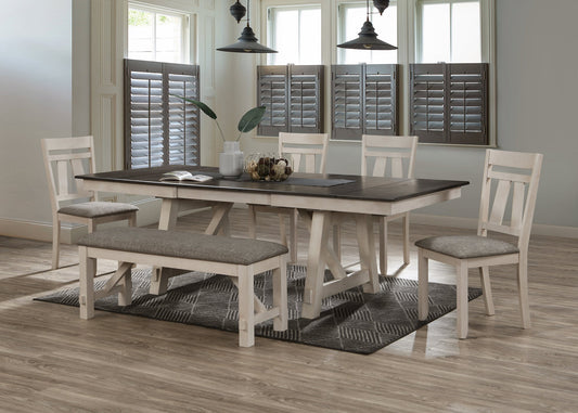 Maribelle Chalk/Gray Extendable Dining Set 2158CG