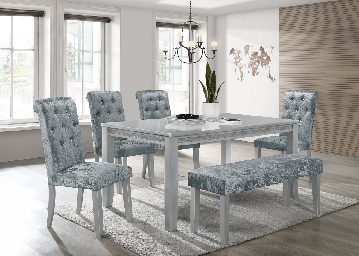 Vela Silver/Blue Dining Set 2161