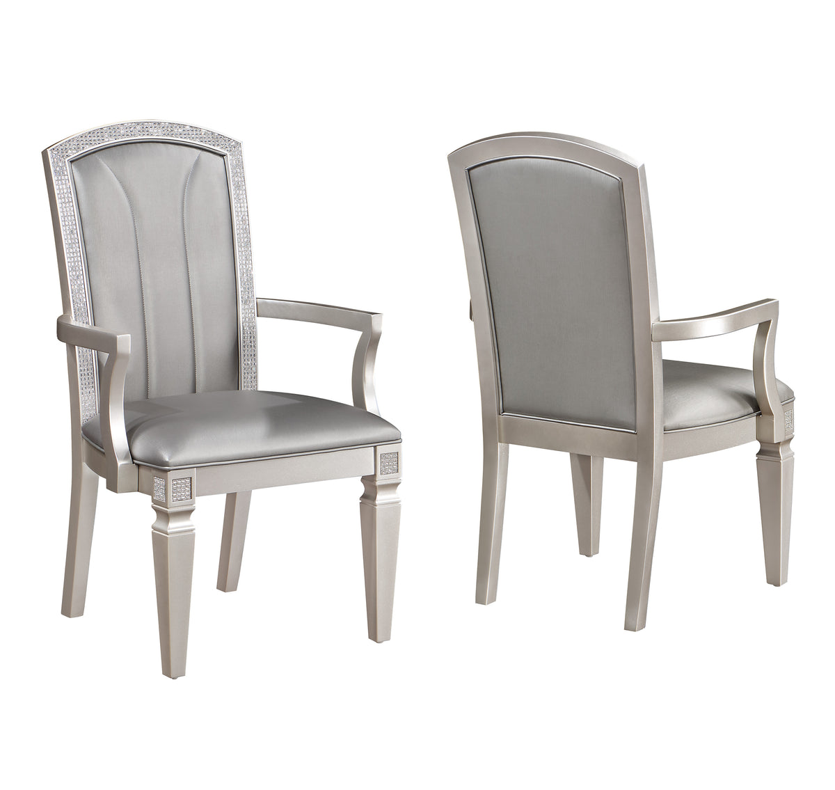 Klina Silver Champagne Double Pedestal Dining Set 2200