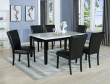 Load image into Gallery viewer, Ferrara White/Black Faux Marble Rectangular Dining Set 2221