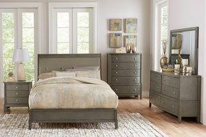 Cotterill Gray Upholstered  Panel Bedroom Set 1730