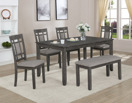 Paige Gray 6pc Rectangular Dining Set | 2325