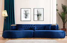 Load image into Gallery viewer, Ella Velvet Blue Curved Sectional