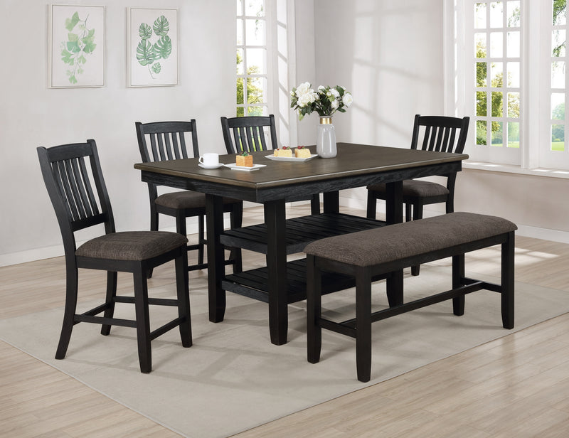 Jorie Black/Brown 6pc Counter Height Set