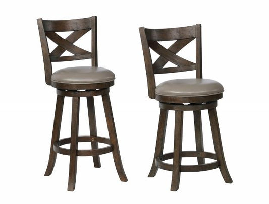 Kipper 24" Gray Swivel Pub Stool, Set of 2