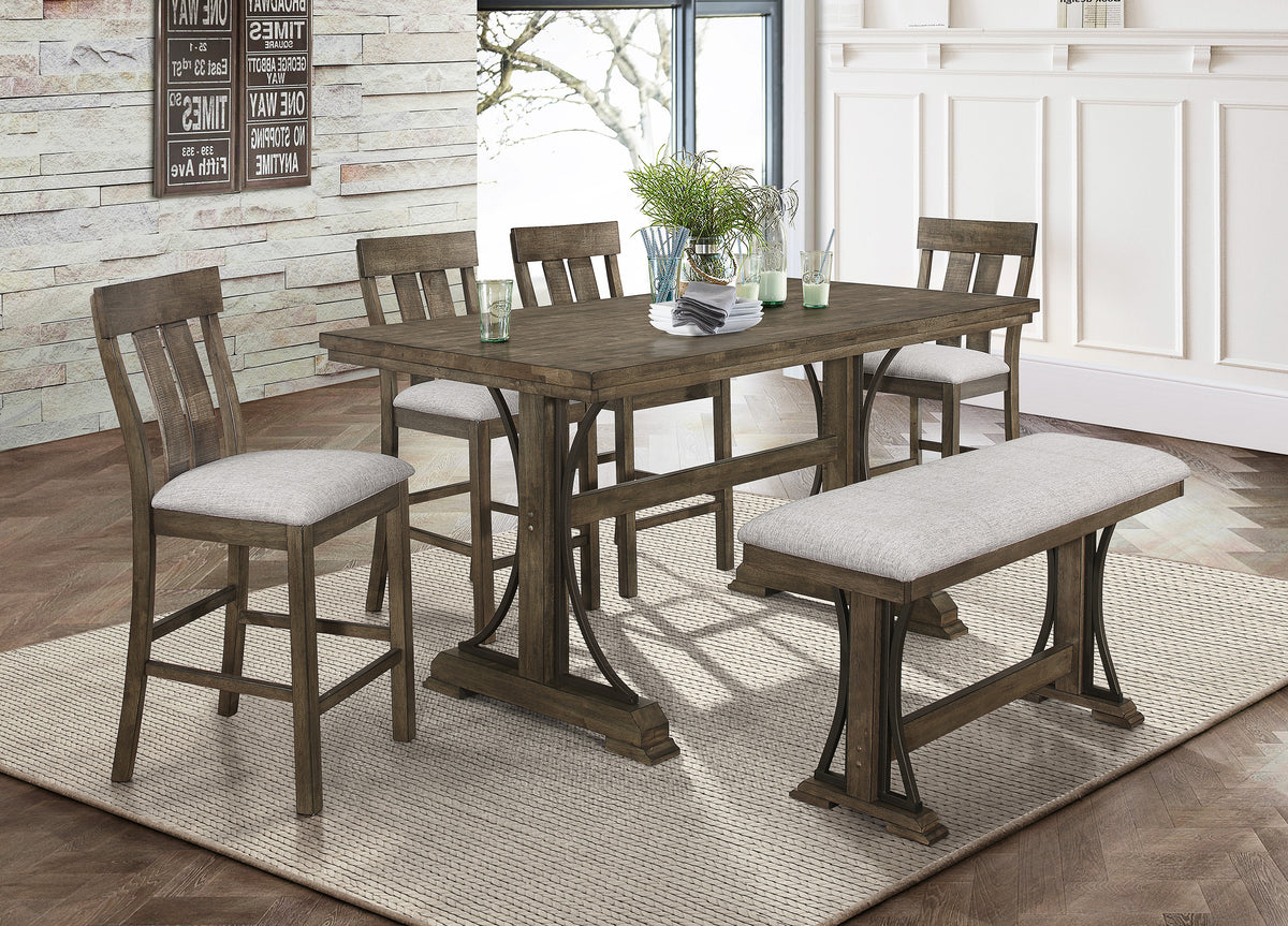 Quincy Grayish Brown Counter Height Dining Set  | 2831