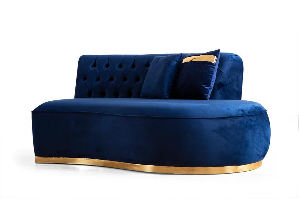 Ella Velvet Blue Curved 130" Sectional