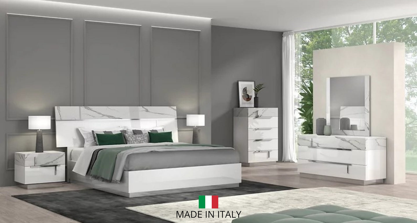 Sunset Collection  White Italian Bedroom Set