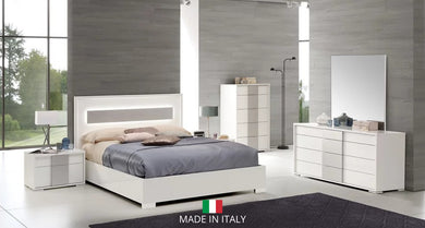 Viola White/Grey LED Italian Bedroom Set