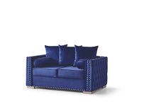 Load image into Gallery viewer, Lotus Blue Velvet Sofa and Loveseat S6301