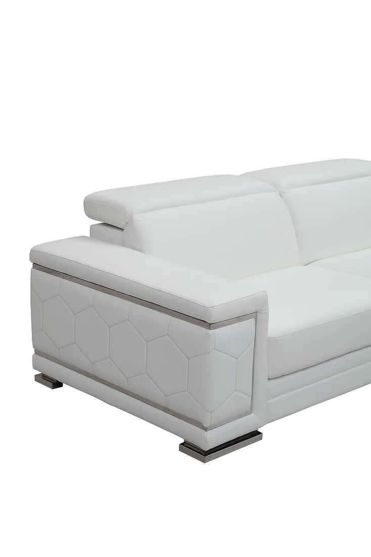 Adrian White LEATHER MATCH Sofa and Loveseat MI 2205