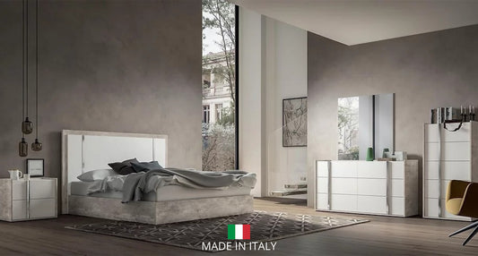 Treviso Collection White/Grey Italian Bedroom Set