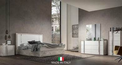 Treviso White/Grey Italian Bedroom Set