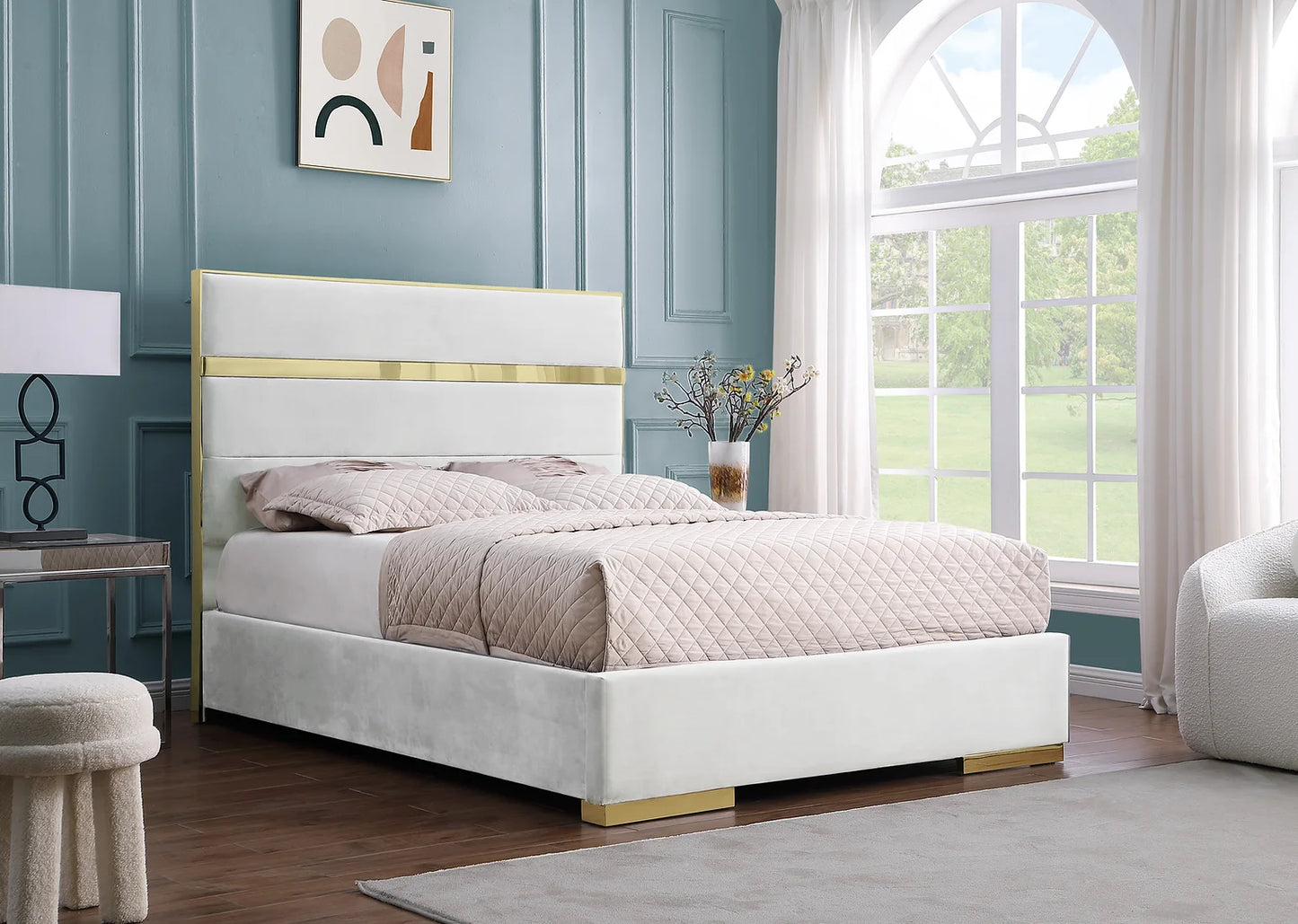 Cartier Ivory King Platform Bed B810