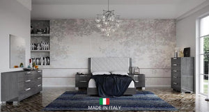 Sarah Geo Ice Collection Grey Italian Bedroom Set