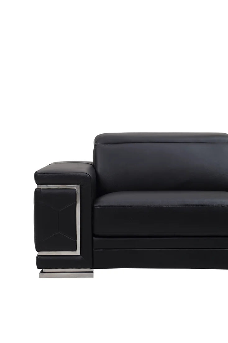 Adrian Black LEATHER MATCH Sofa and Loveseat MI 2205