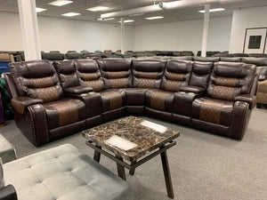 Phoenix 2Tone Brown  Reclining Sectional S1987