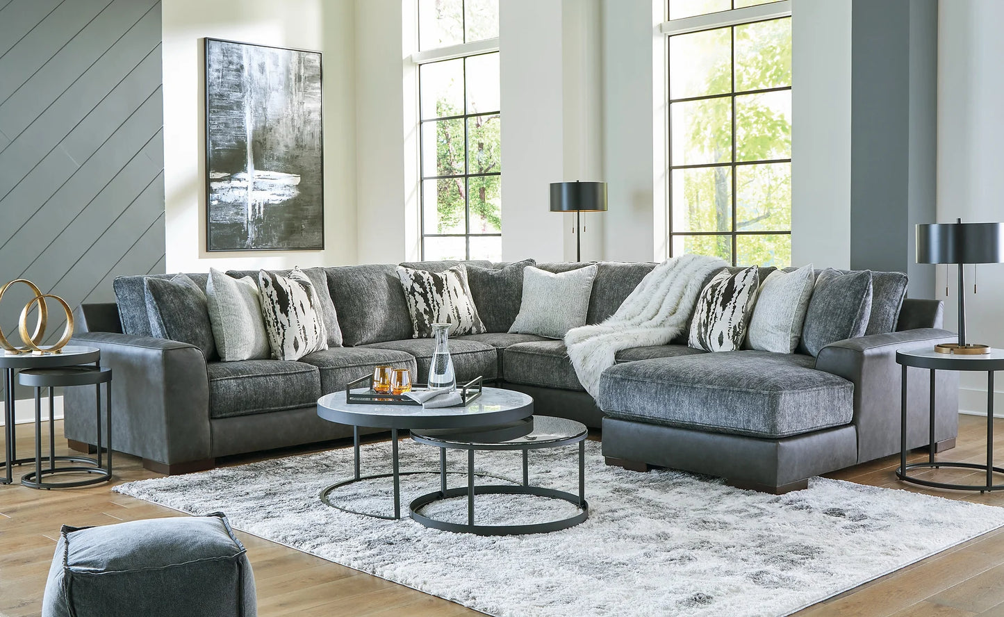 Larkstone Pewter 4pc RAF Sectional