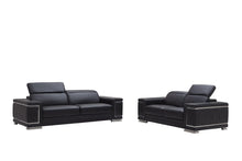 Load image into Gallery viewer, Adrian Black LEATHER MATCH Sofa and Loveseat MI 2205