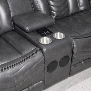 Lucky Charm Grey LED Reclining Sectional S2021