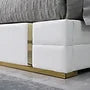 Marbella White/Gold Leather Queen Bed B700