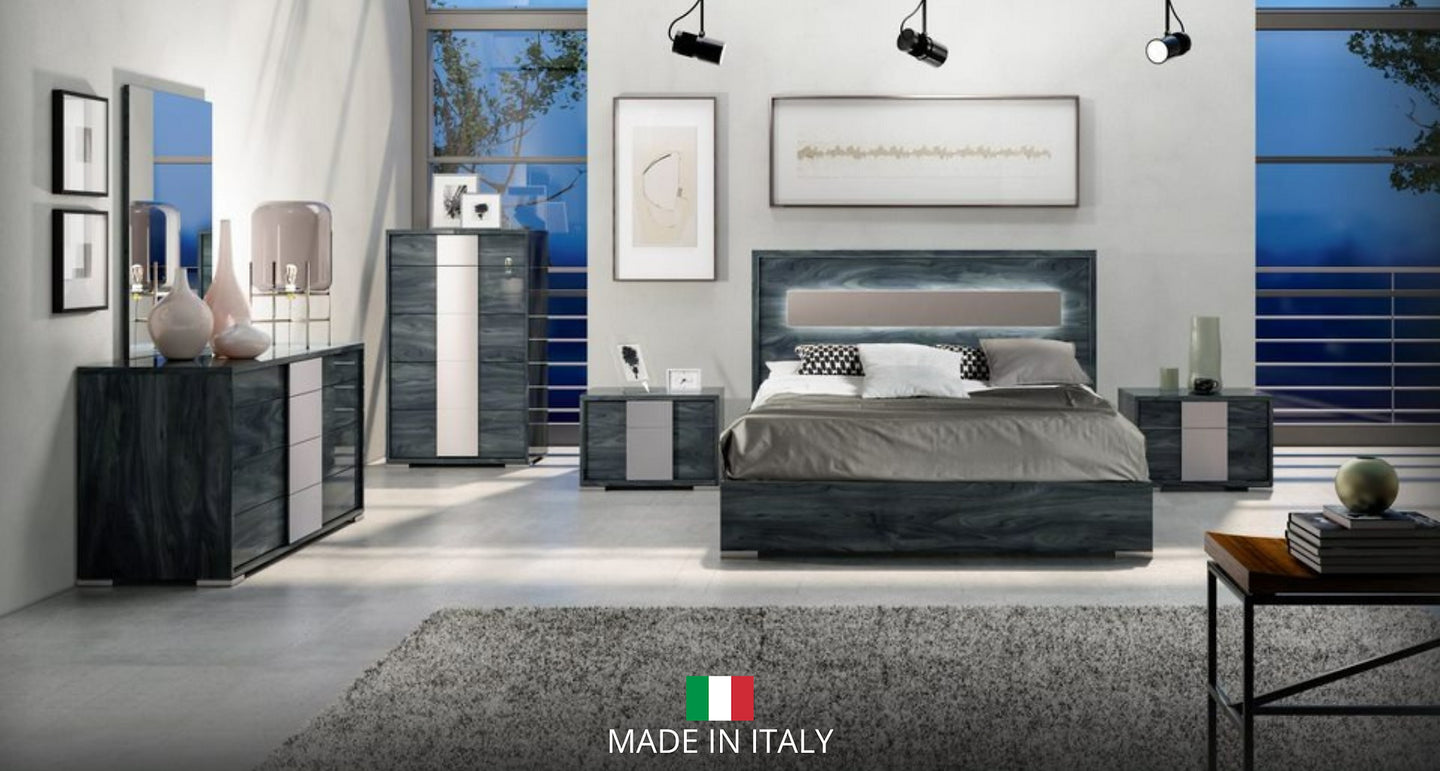 Viola Collection Indigo LED Italian Bedroom Set