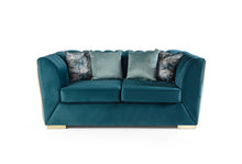 Load image into Gallery viewer, Ariana See Foam Blue Velvet Sofa and Loveseat S6100