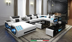 Matrix White Sectional with Coffee Table and TV Stand S9916