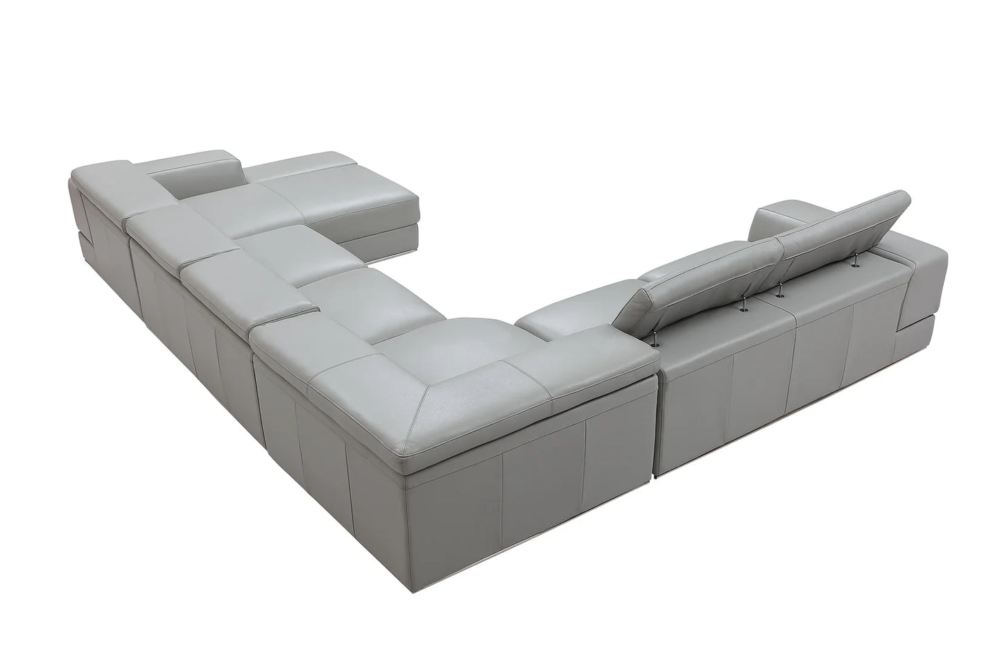 Pella Grey Leather Match  Sectional MI5106