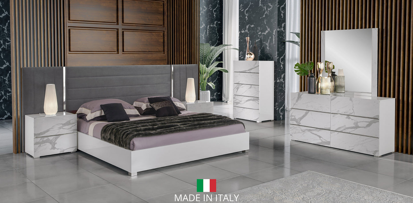 Nina Collection Grey/White Italian Bedroom Set