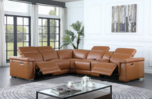 Load image into Gallery viewer, Leonardo Caramel POWER Top Grain Leather Match Sectional MI632