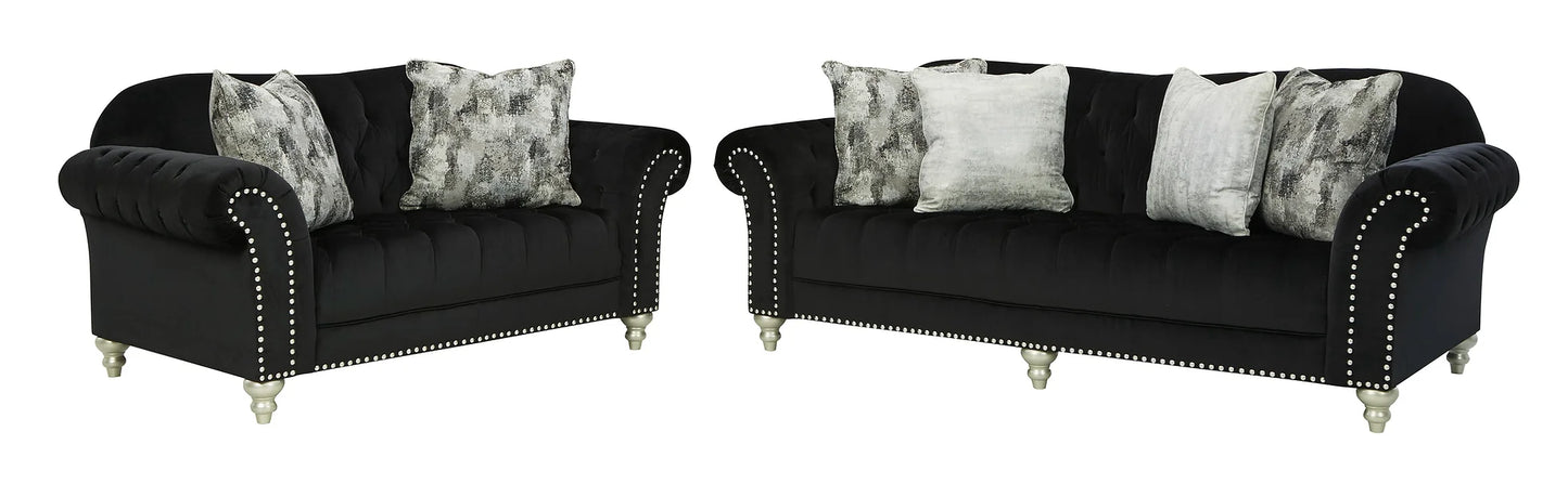 Harriotte Black Sofa and Loveseat 26206