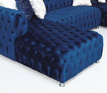 Load image into Gallery viewer, Valentino Blue Velvet Double Chaise Sectional S5003