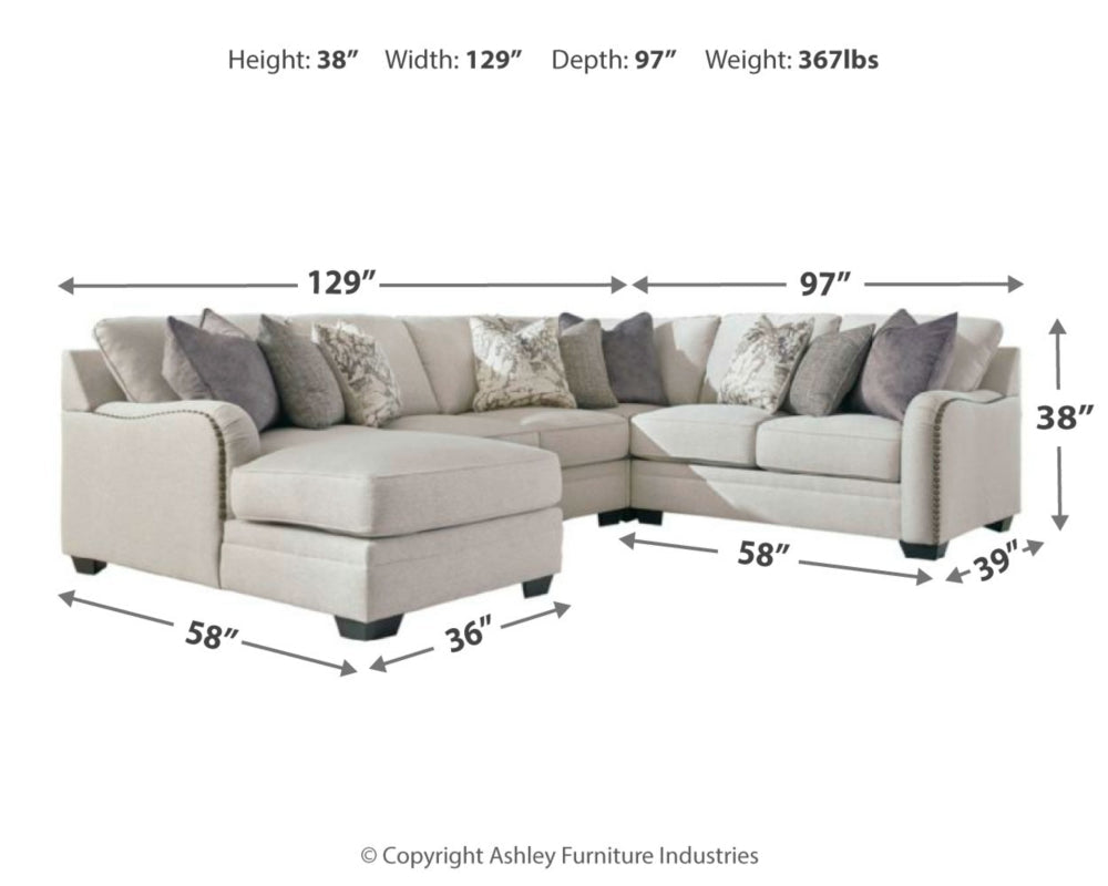 Dellara Chalk 4pc LAF Chaise Sectional 32101