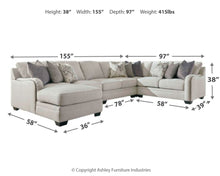 Load image into Gallery viewer, Dellara Chalk 5-Piece LAF Sectional with Chaise | 32101