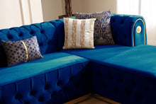 Load image into Gallery viewer, Luna Blue Velvet Double Chase Sectional
