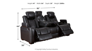 Party Time Midnight Power Reclining Sofa | 37003